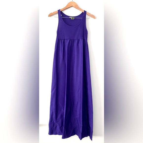 GAP Dresses & Skirts - ❗️CLEAROUT❗️ EUC! GAP BODY purple babydoll ribbed + silk MAXI DRESS Size XS